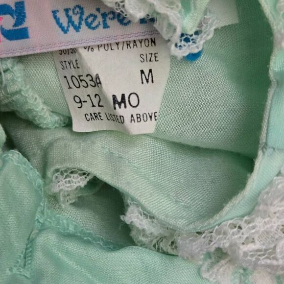 Martha's Miniatures Vintage Size 9-12Mo 80s Fussy Dress Girls Sheer Lace Bell Pa - Picture 8 of 9